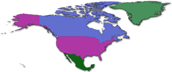 Map of North America